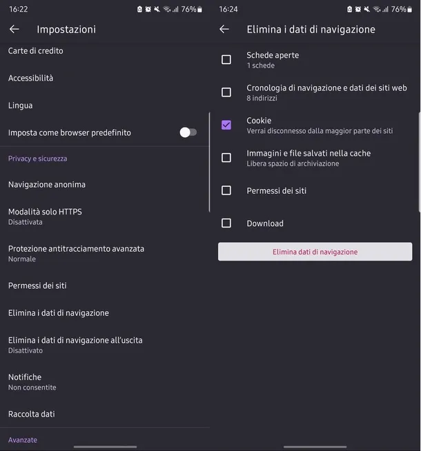 come rimuovere cache e cookie - Firefox